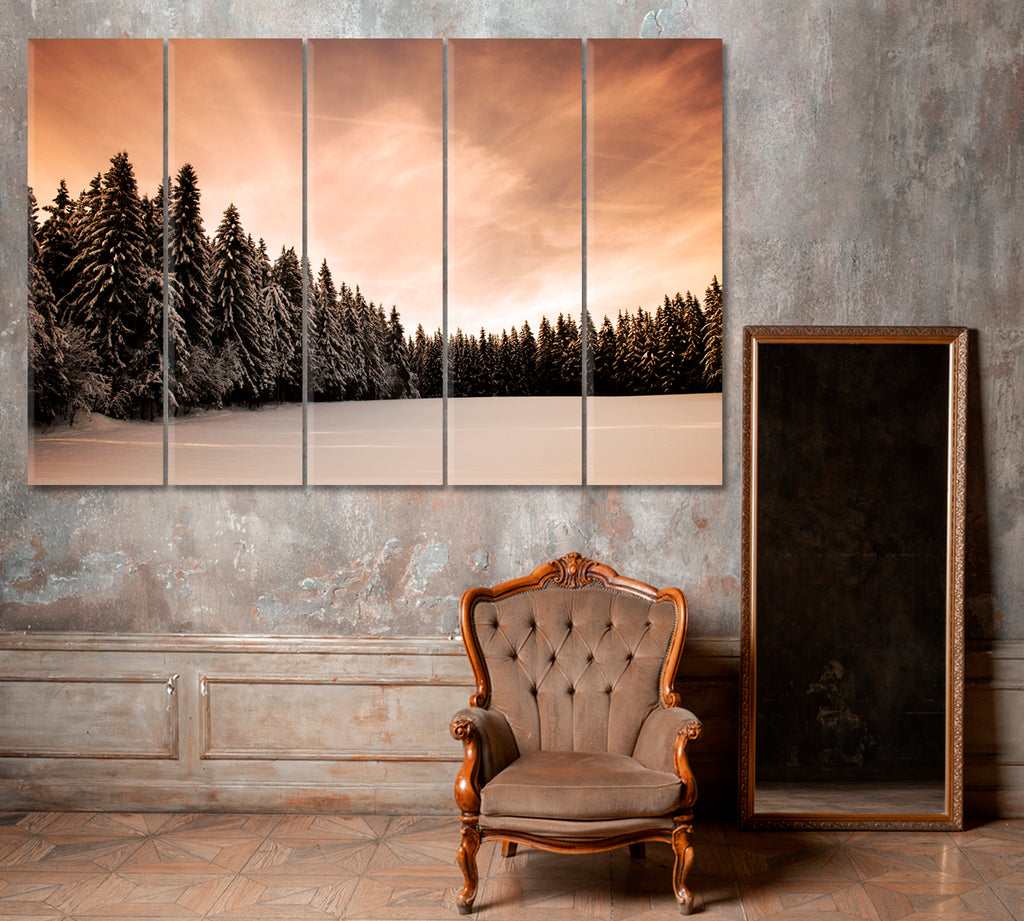 Winter in Black Forest Germany Canvas Print ArtLexy 5 Panels 36"x24" inches 