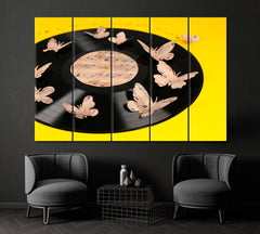 Old Vinyl Record Canvas Print ArtLexy 5 Panels 36"x24" inches 