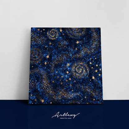 Abstract Galaxy with Gold Stars Canvas Print ArtLexy   