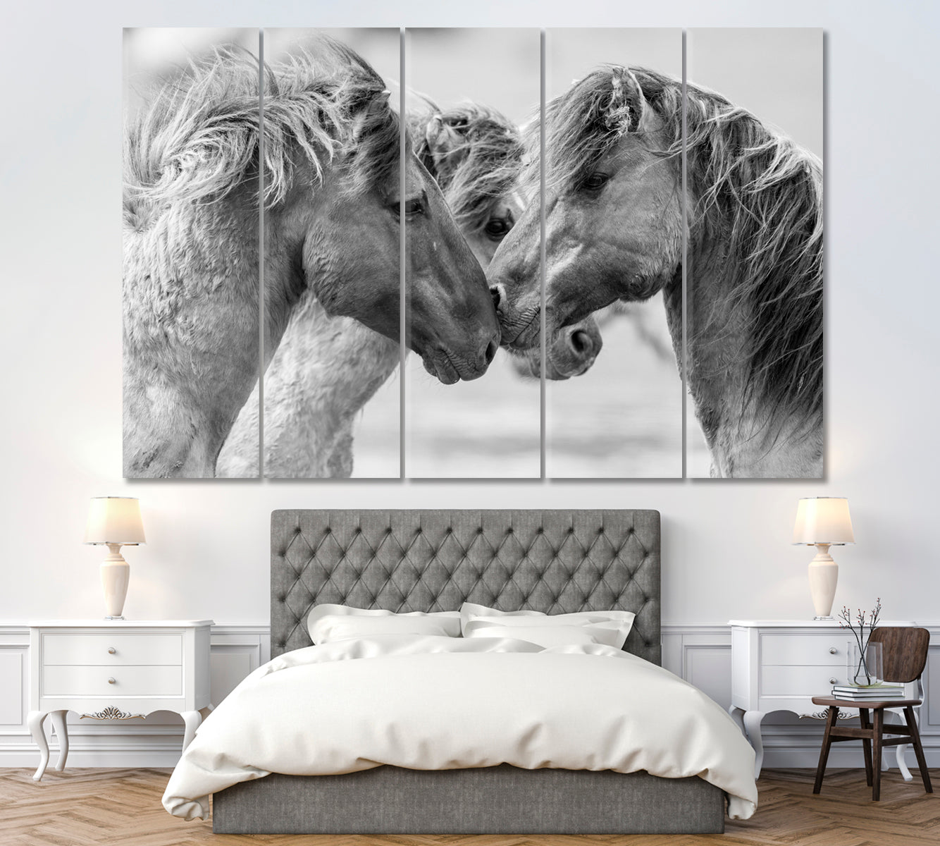 Wild Horses Canvas Print ArtLexy 5 Panels 36"x24" inches 