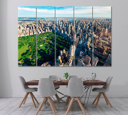 Central Park and Midtown Manhattan NY Canvas Print ArtLexy 5 Panels 36"x24" inches 
