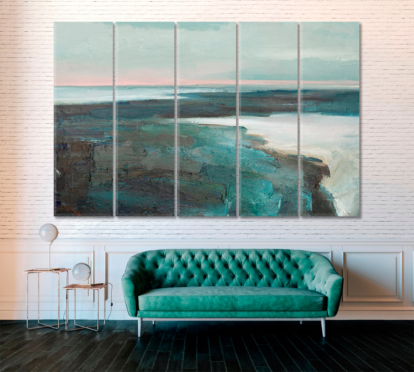 Abstract Seascape Canvas Print ArtLexy 5 Panels 36"x24" inches 