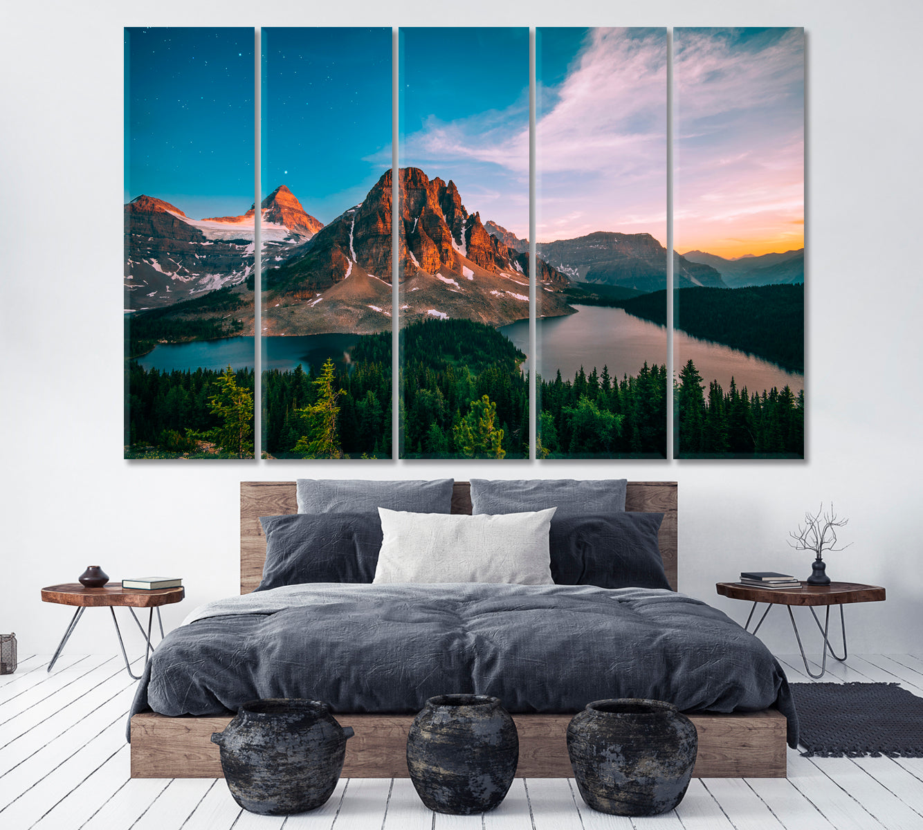 Mount Assiniboine Canvas Print ArtLexy 5 Panels 36"x24" inches 