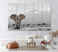 Elephant in Kenya National Park Canvas Print ArtLexy 5 Panels 36"x24" inches 