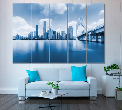 Guangzhou CBD City Skyline Canvas Print ArtLexy 5 Panels 36"x24" inches 