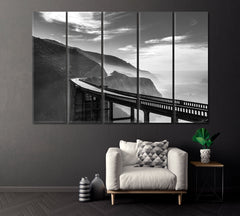 Bixby Creek Bridge California Canvas Print ArtLexy 5 Panels 36"x24" inches 
