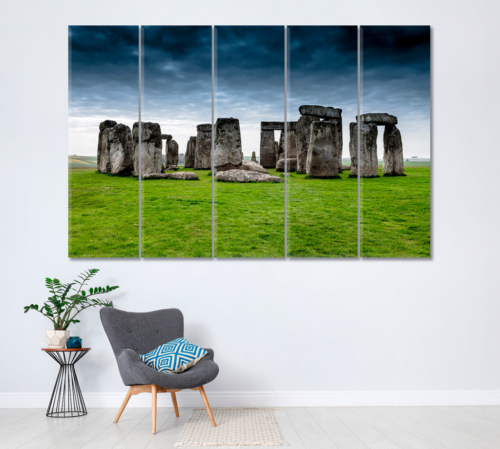 Stonehenge England Canvas Print ArtLexy 5 Panels 36"x24" inches 