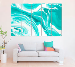 Abstract Mint Green Marble Canvas Print ArtLexy 5 Panels 36"x24" inches 