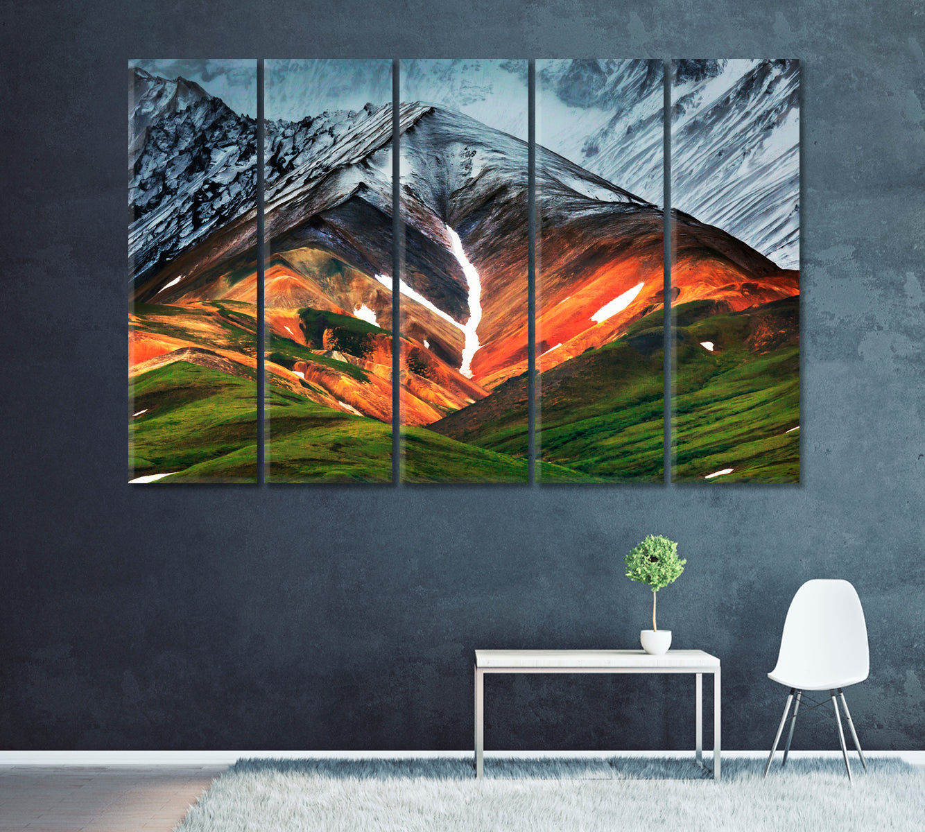 Alaska Mountains Canvas Print ArtLexy 5 Panels 36"x24" inches 
