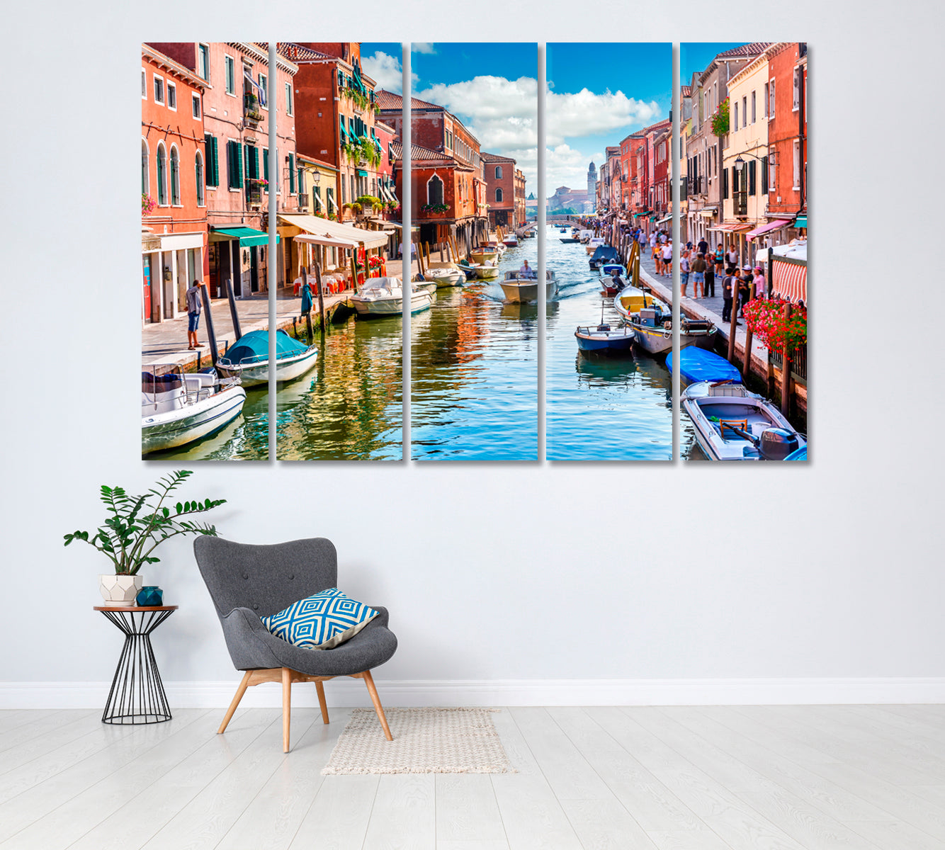 Murano Island Venice Italy Canvas Print ArtLexy 5 Panels 36"x24" inches 