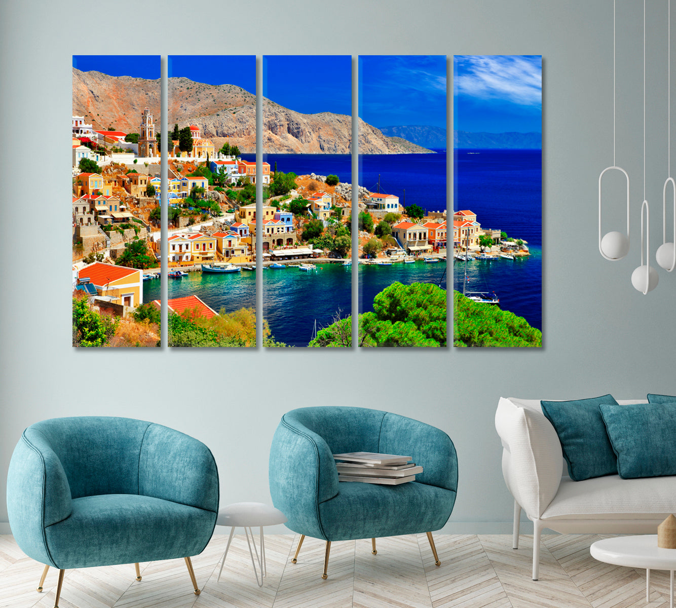 Beautiful Symi island Landscape Greece Canvas Print ArtLexy   