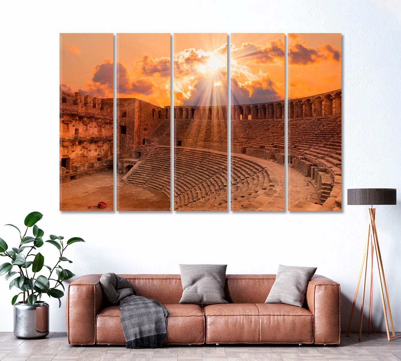 Aspendos Amphitheater Antalya Turkey Canvas Print ArtLexy 5 Panels 36"x24" inches 