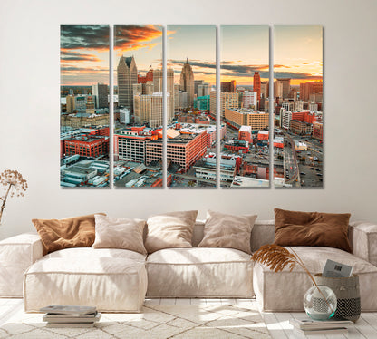 Detroit Michigan USA Downtown Skyline Canvas Print ArtLexy   