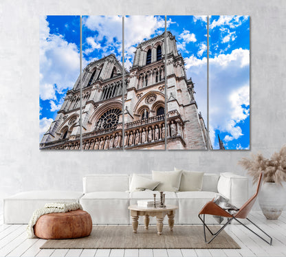 Cathedral Notre Dame de Paris France Canvas Print ArtLexy 5 Panels 36"x24" inches 