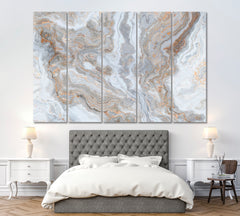 Gray-Beige Marble Canvas Print ArtLexy 5 Panels 36"x24" inches 