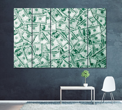 Dollar Banknotes Canvas Print ArtLexy 5 Panels 36"x24" inches 