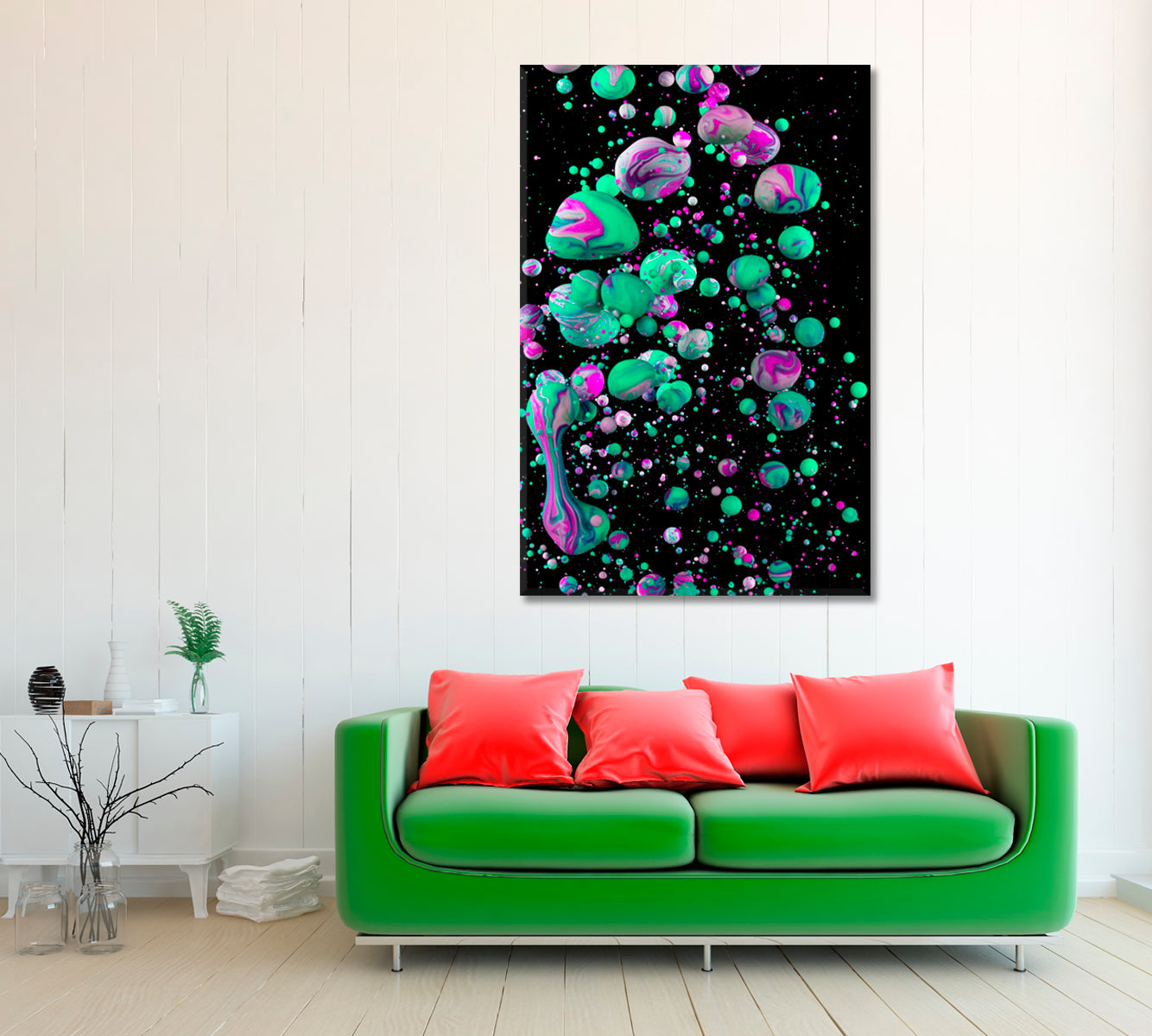 Colorful Ink Drops in Water Canvas Print ArtLexy   