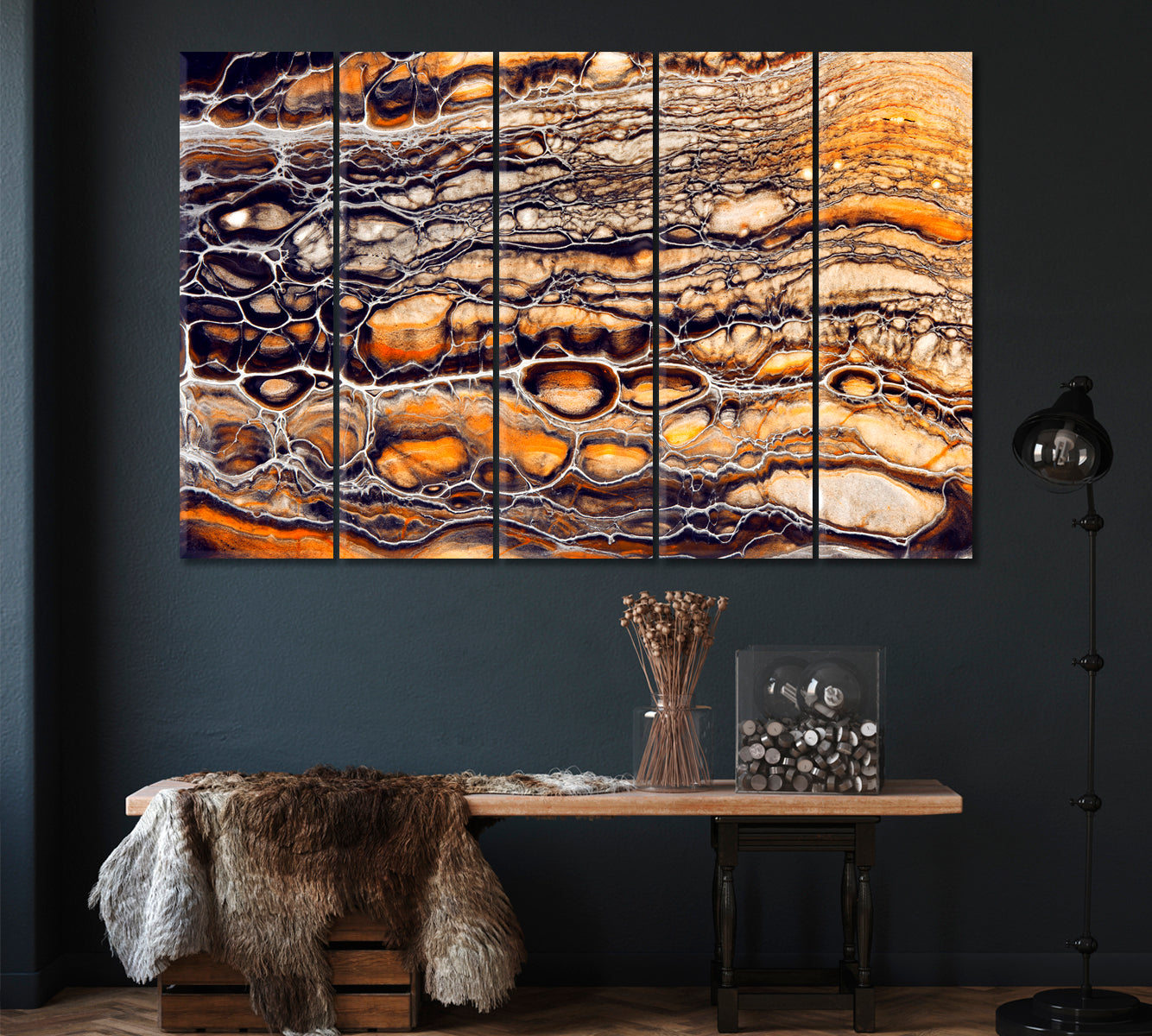 Beautiful Abstract Pattern Canvas Print ArtLexy 5 Panels 36"x24" inches 