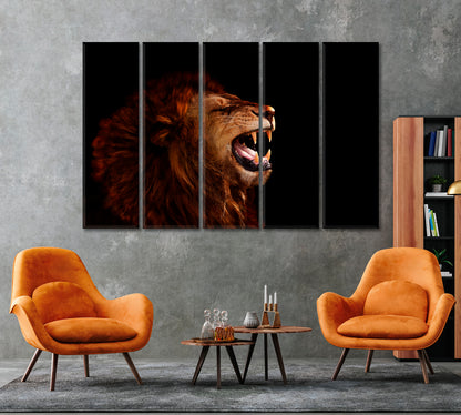 Terrifying Roaring Lion Canvas Print ArtLexy   