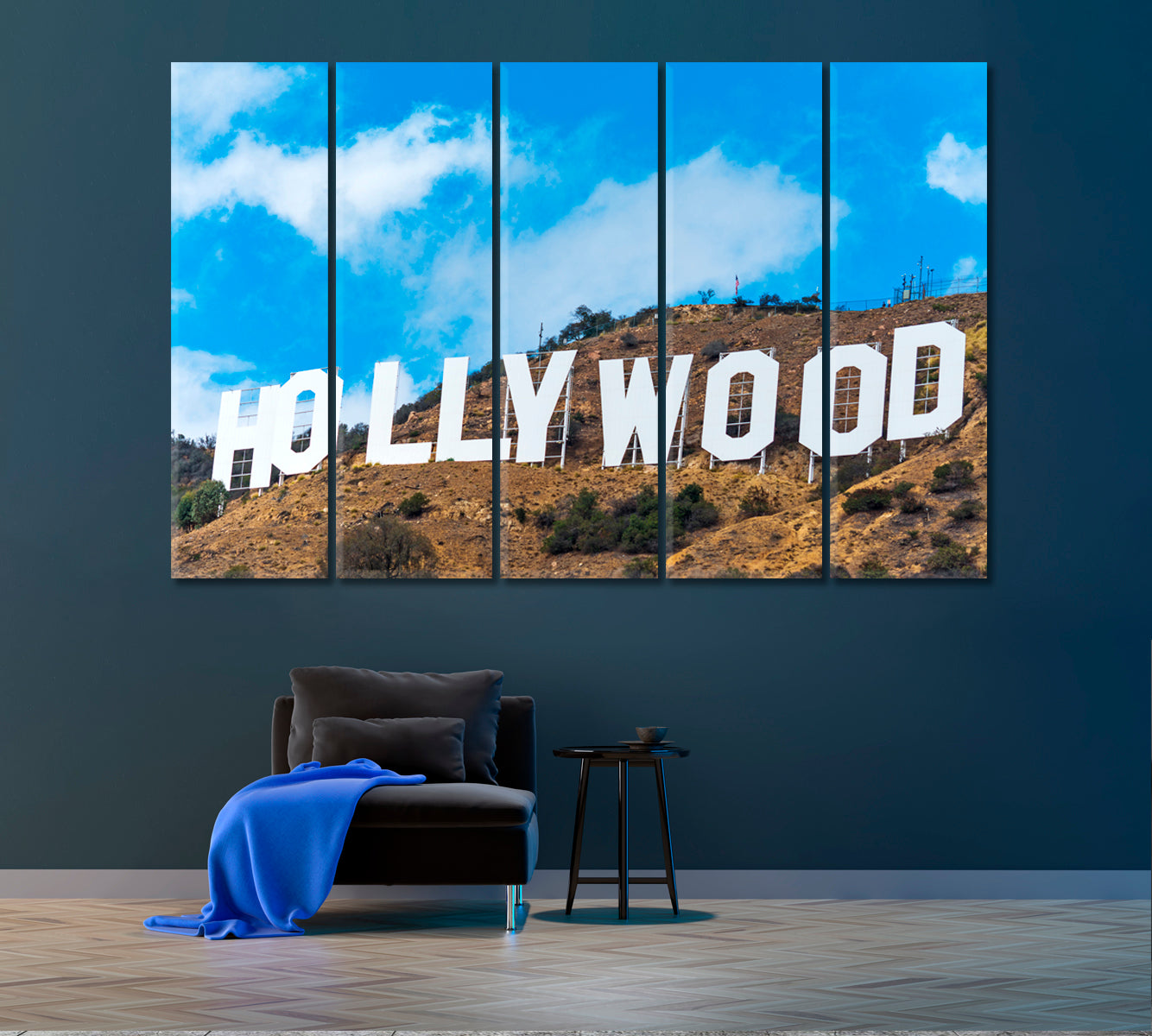 Hollywood Sign California Canvas Print ArtLexy 5 Panels 36"x24" inches 