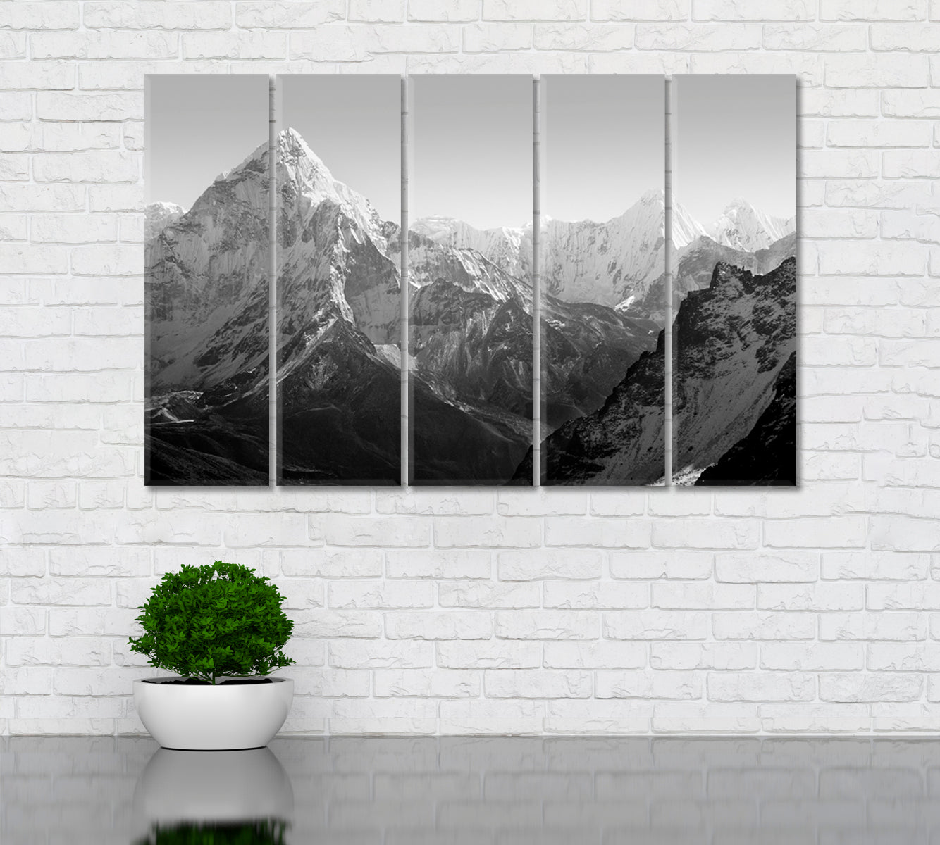 Mount Everest Nepal Canvas Print ArtLexy 5 Panels 36"x24" inches 