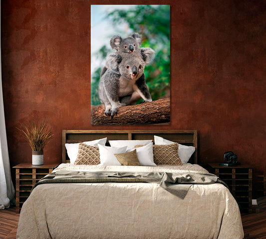 Koala Family Canvas Print ArtLexy 1 Panel 16"x24" inches 