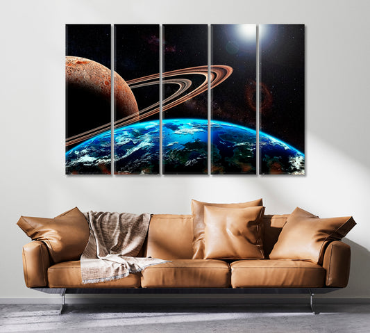 Exoplanet and Exomoon Canvas Print ArtLexy   