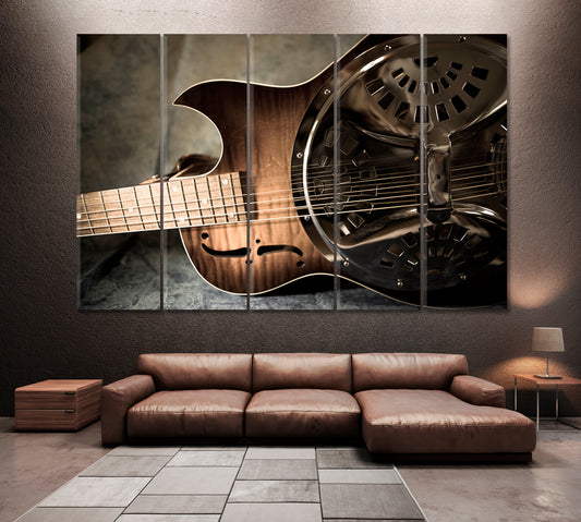 Resonator Guitar Canvas Print ArtLexy 5 Panels 36"x24" inches 