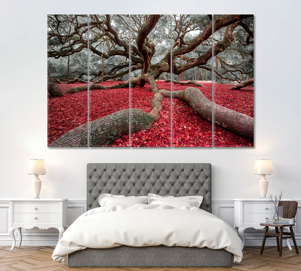 Angel Oak Tree Charleston South Carolina Canvas Print ArtLexy 5 Panels 36"x24" inches 