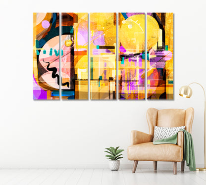 Abstract Multicolor Mix Brush Stroke and Splash Geometric Art Canvas Print ArtLexy   