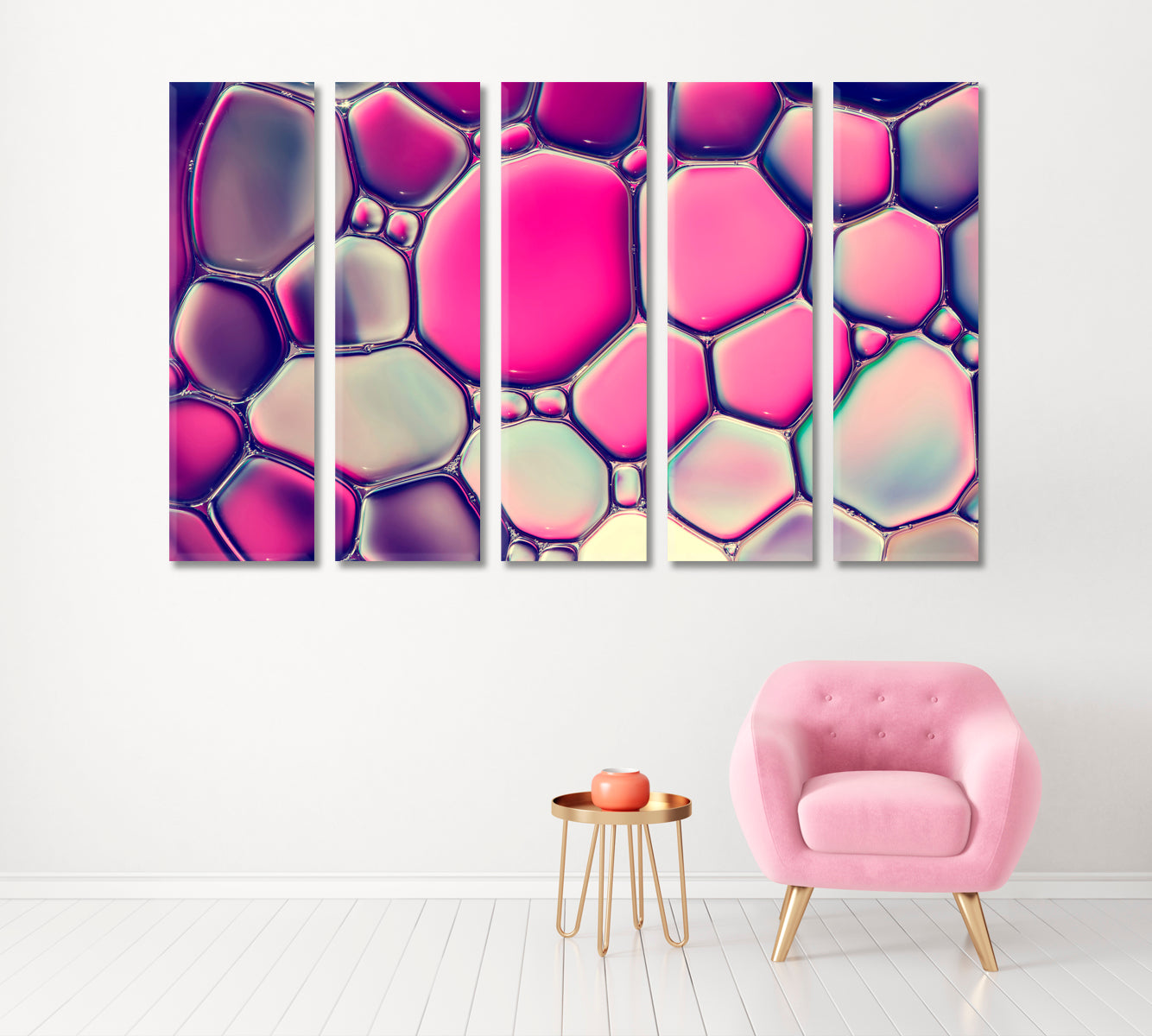 Stunning Abstract Water Bubbles Canvas Print ArtLexy 5 Panels 36"x24" inches 