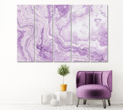 Purple Marble Abstract Pattern Canvas Print ArtLexy 5 Panels 36"x24" inches 