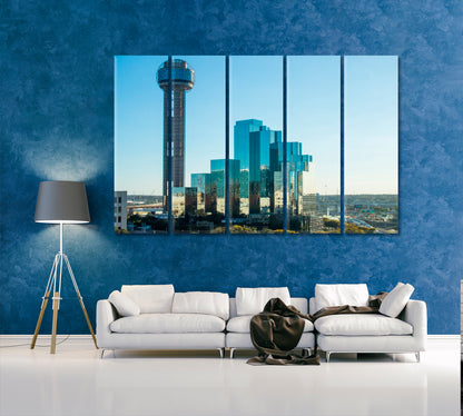 Observation tower "Reunion Tower" Dallas Texas Canvas Print ArtLexy 5 Panels 36"x24" inches 