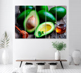 Avocado with Honey Canvas Print ArtLexy 5 Panels 36"x24" inches 