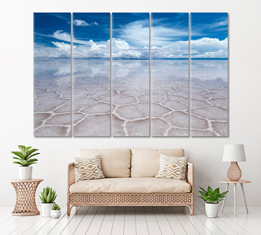 Uyuni Salt Flat Bolivia Canvas Print ArtLexy 5 Panels 36"x24" inches 