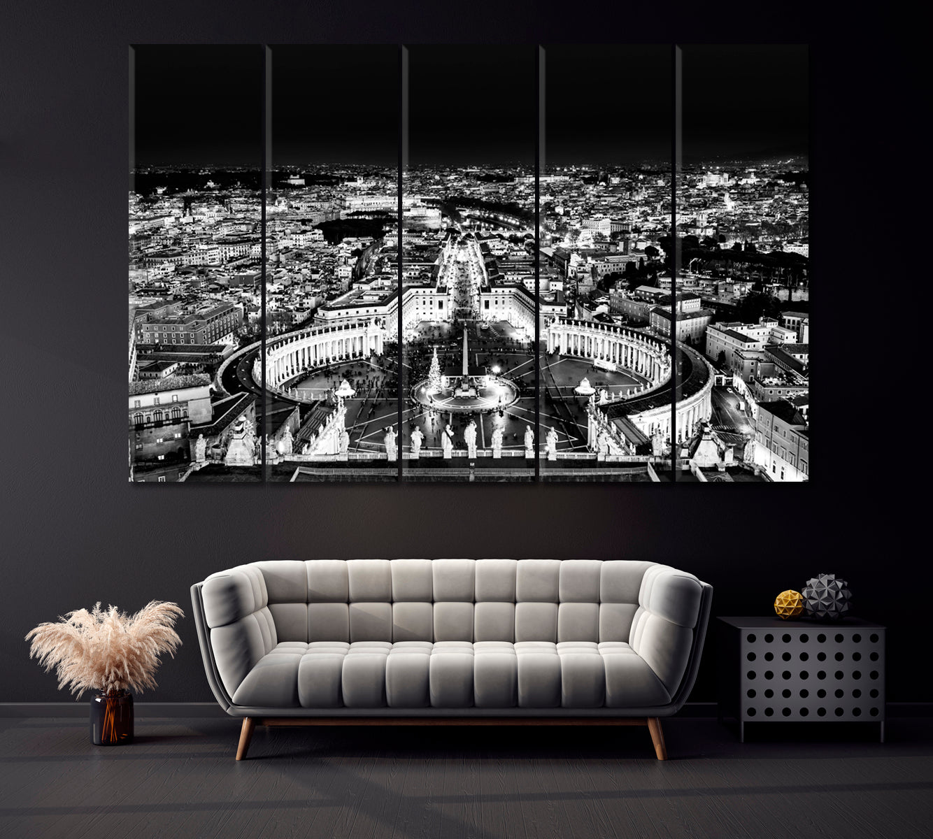 St Peter's Square Vatican Italy Canvas Print ArtLexy 5 Panels 36"x24" inches 