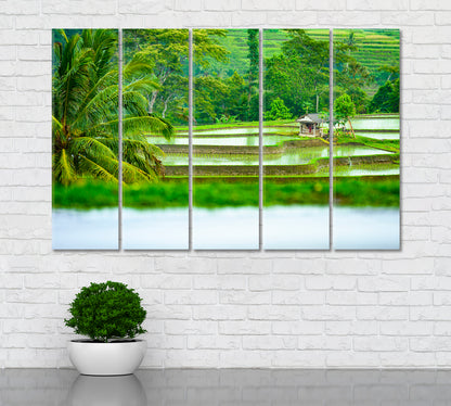 Jatiluwih Rice Terrace Fields Indonesia Canvas Print ArtLexy 5 Panels 36"x24" inches 