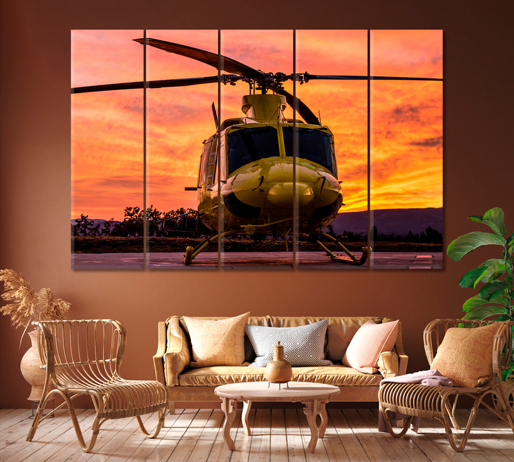 Helicopter Bell 412 Canvas Print ArtLexy 5 Panels 36"x24" inches 