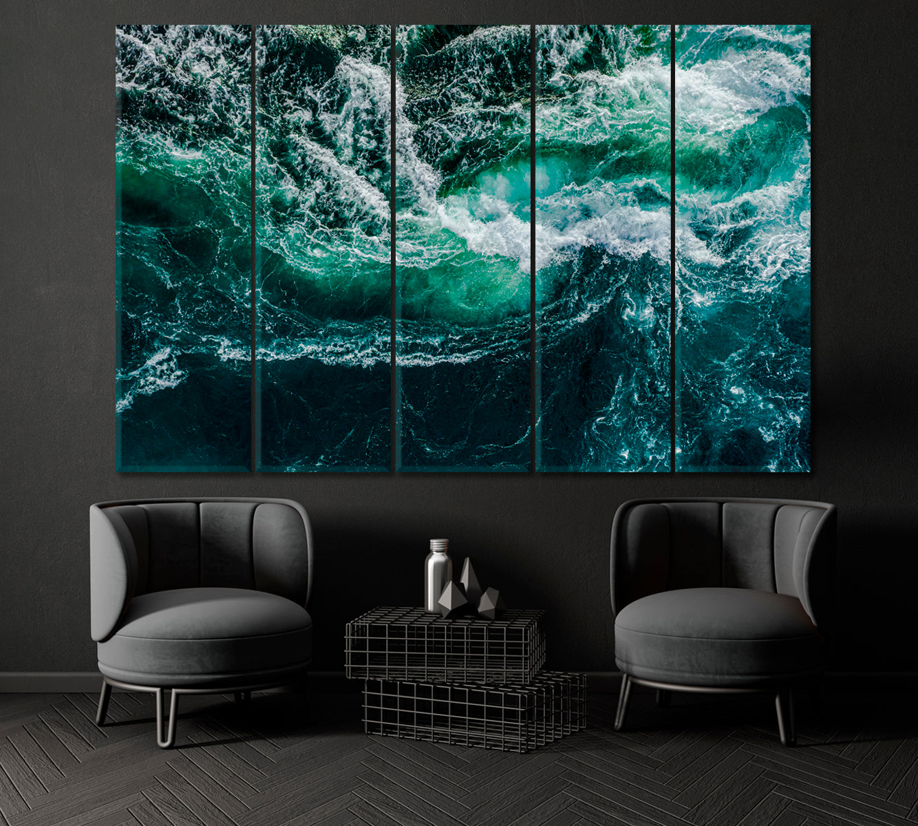 Whirlpools of Saltstraumen Nordland Norway Canvas Print ArtLexy 5 Panels 36"x24" inches 