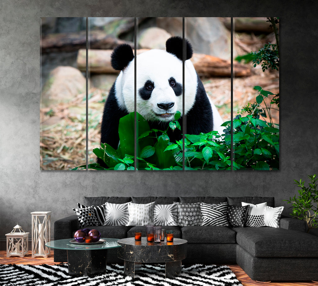Giant Panda Forest Singapore Canvas Print ArtLexy 5 Panels 36"x24" inches 