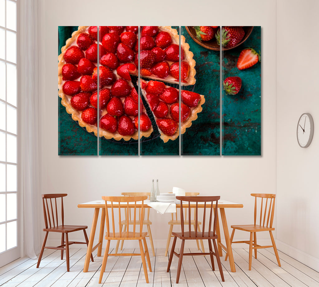Strawberry Pie Canvas Print ArtLexy 5 Panels 36"x24" inches 