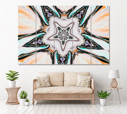Abstract Kaleidoscope Pattern Canvas Print ArtLexy 5 Panels 36"x24" inches 