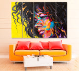 Angry Woman Face Canvas Print ArtLexy 5 Panels 36"x24" inches 