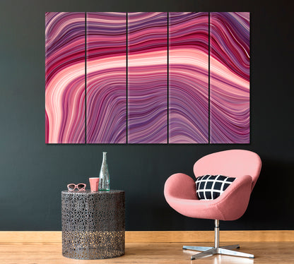 Abstract Marbled Waves Canvas Print ArtLexy 5 Panels 36"x24" inches 