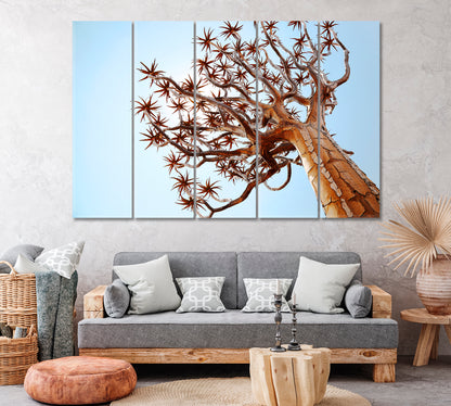 Quiver Tree Namibia Canvas Print ArtLexy 5 Panels 36"x24" inches 