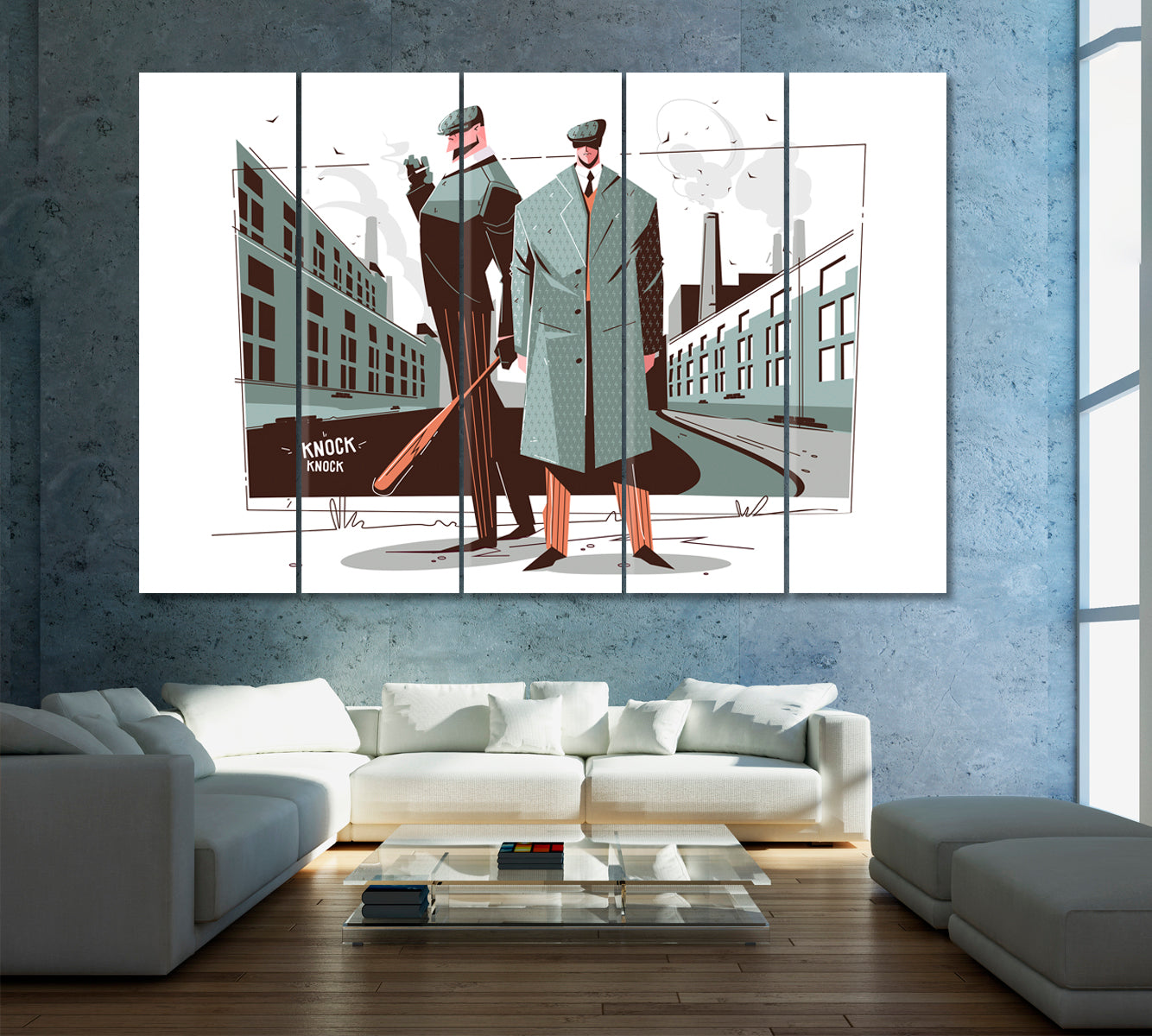 Gentlemen in Elegant Suits Canvas Print ArtLexy 5 Panels 36"x24" inches 