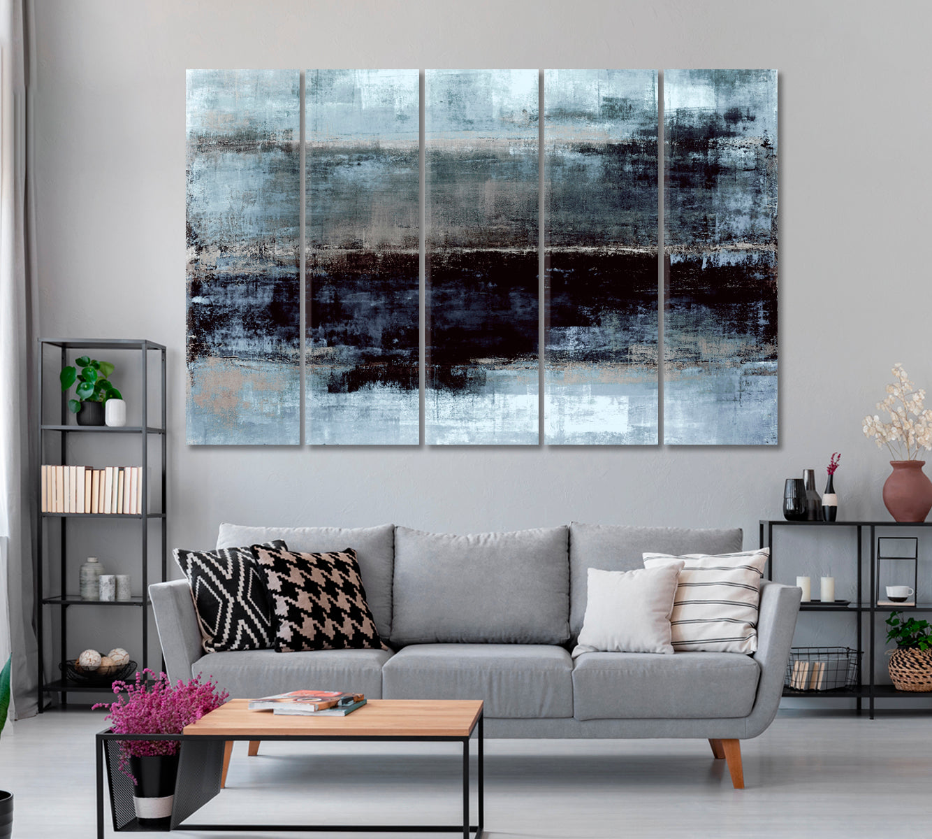 Blue and Grey Abstract Pattern – ArtLexy