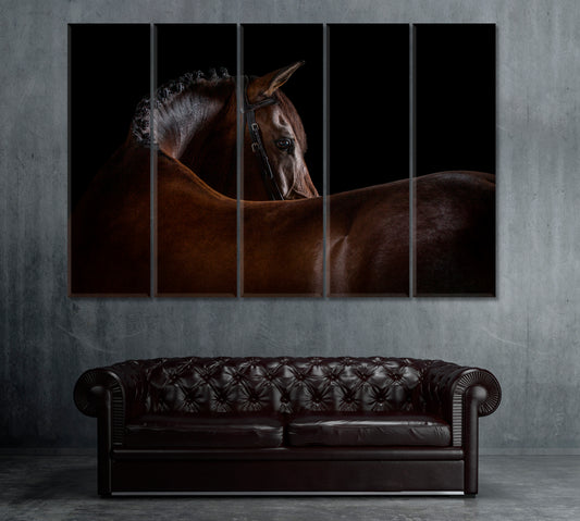 Beautiful Horse Silhouette Canvas Print ArtLexy 5 Panels 36"x24" inches 