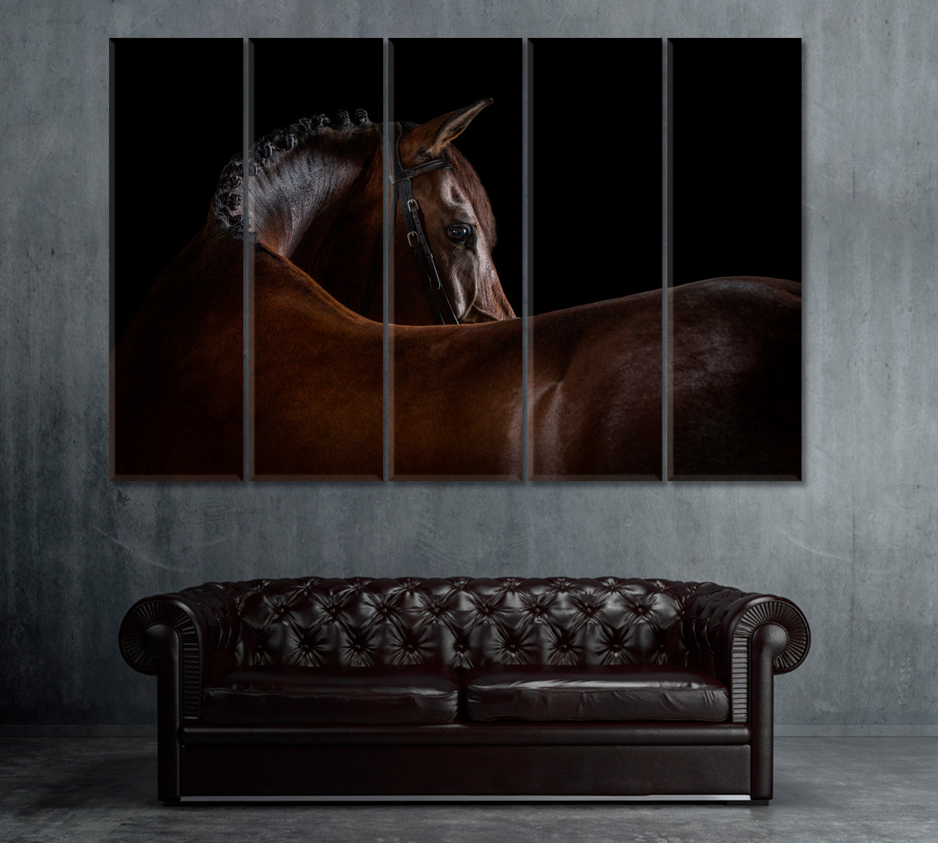 Beautiful Horse Silhouette Canvas Print ArtLexy 5 Panels 36"x24" inches 