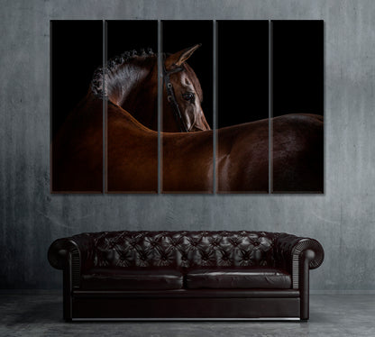 Horse Silhouette Canvas Print ArtLexy 5 Panels 36"x24" inches 